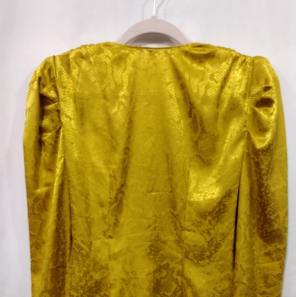 Wayf Wrap Top Women's XS Yellow Floral Buckle Retro 90s Y2K Disco Punk - Picture 8 of 11